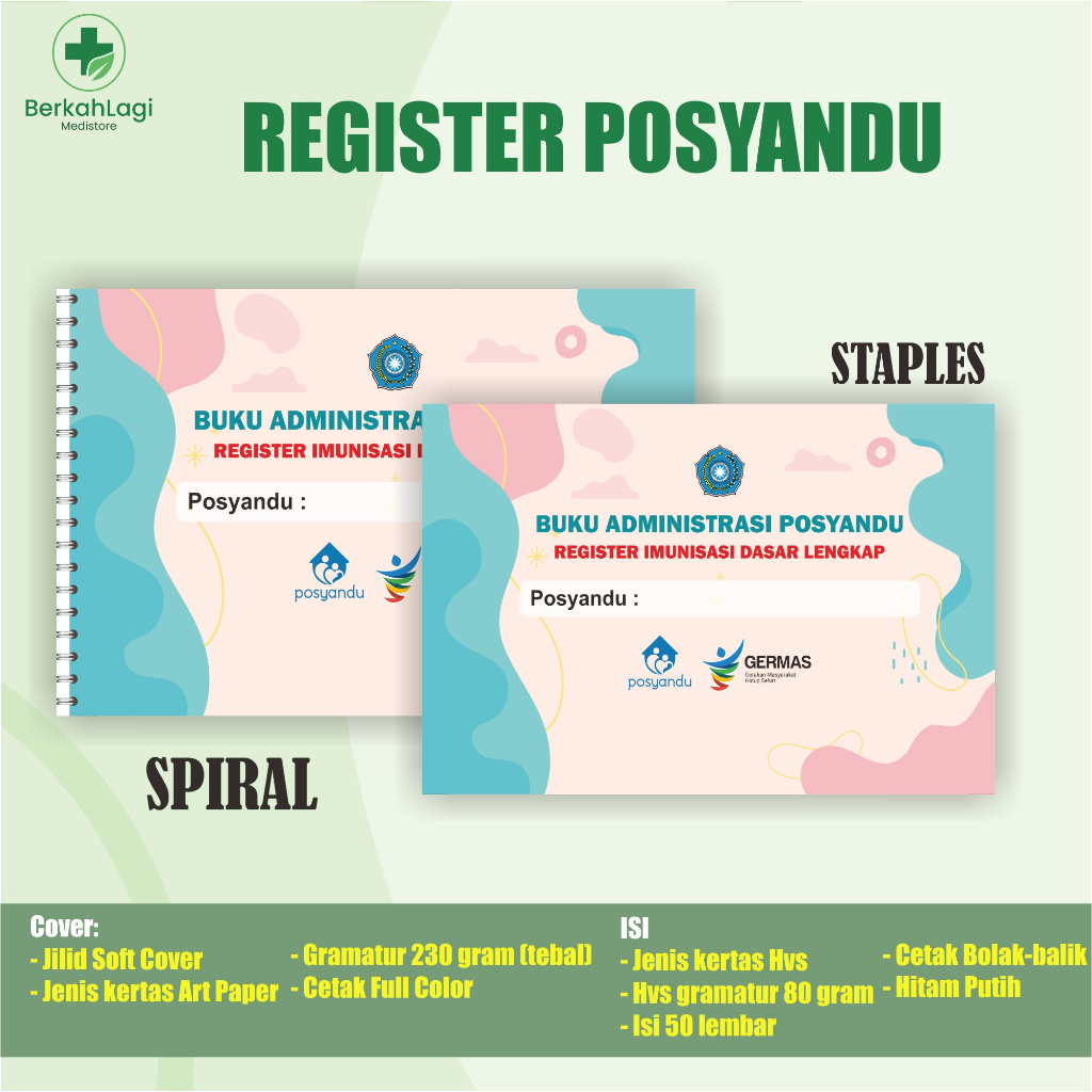 Buku ADMINISTRASI POSYANDU, BUKU IMUNISASI, BUKU PKK (REGISTER IMUNISASI DASAR LENGKAP), buku admini