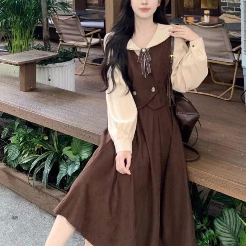 FORGETMENOT | DRESS WANITA KOREA | DRESS KOREA | DRESS LENGAN PANJANG | DRESS WANITA | ATASAN WANITA