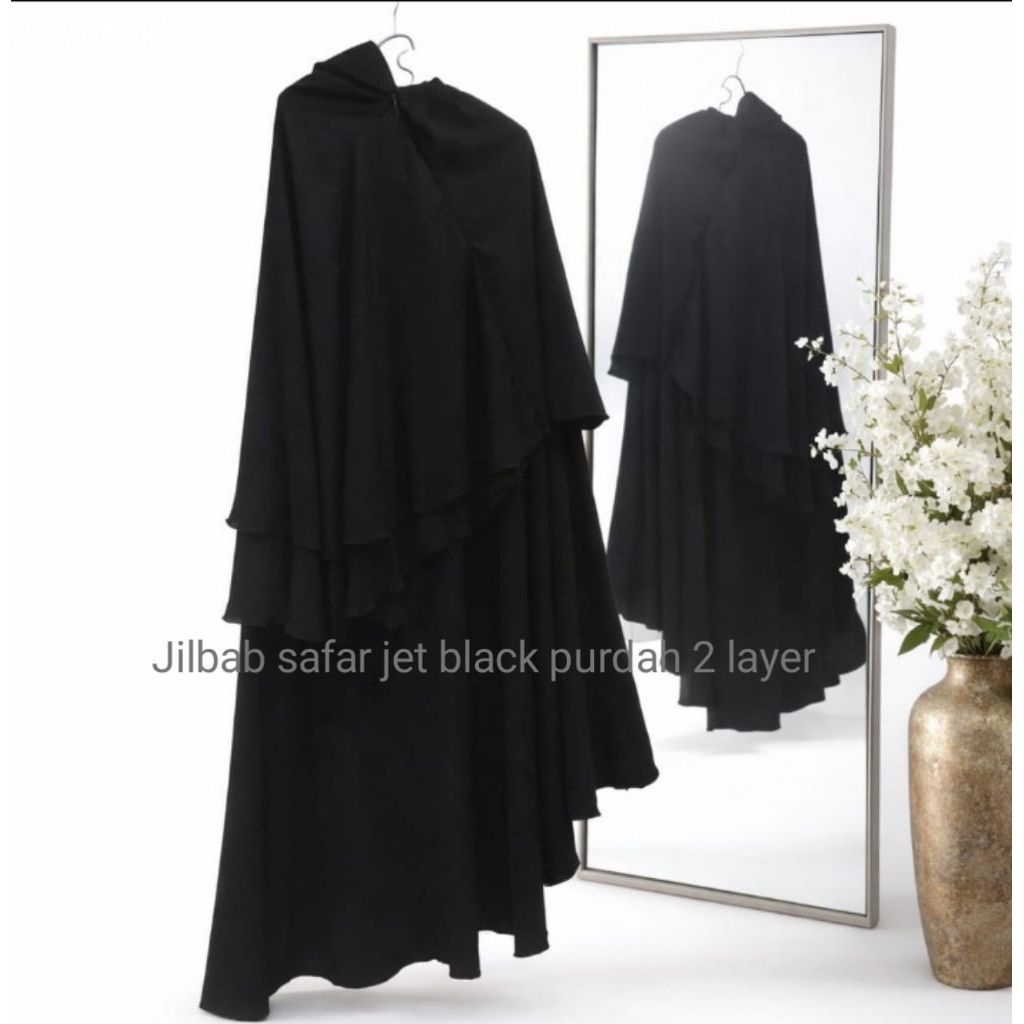 Jilbab safar purdah jilbab safar  rit dewasa/jilbab safar jet black/jet black bonansa