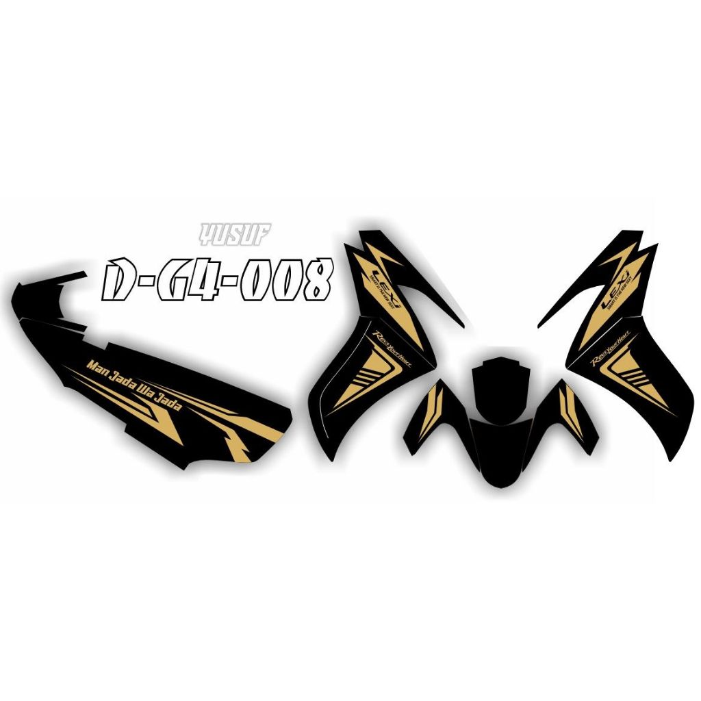 Decal Stiker Motor LEXY Karbu Motif simple merah putih biru D-G4-016 D-G4-007 G4-005 G4-011 G4-014 G