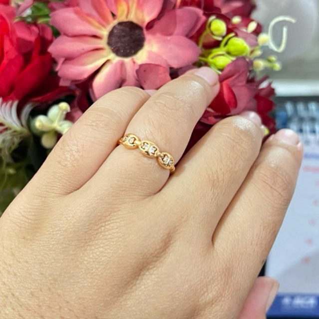 Cincin wanita lapis emas 18karat