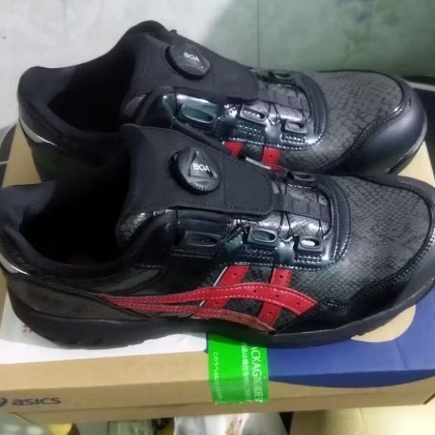 sepatu safety merk asics ukuran 44 28cm winjob cp306