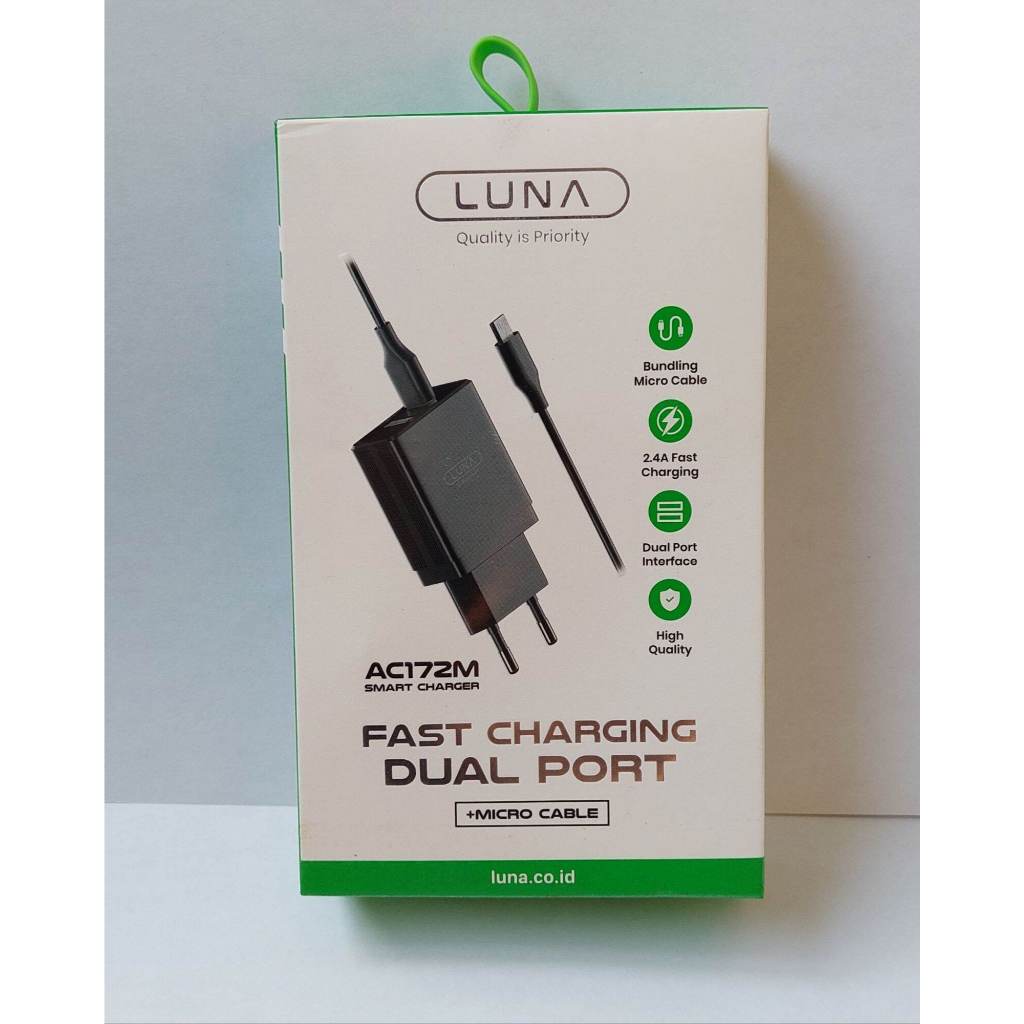 CHARGER HP FAST CHARGING DUAL PORT AC172M + MICRO USB CABLE ORIGINAL BY LUNA