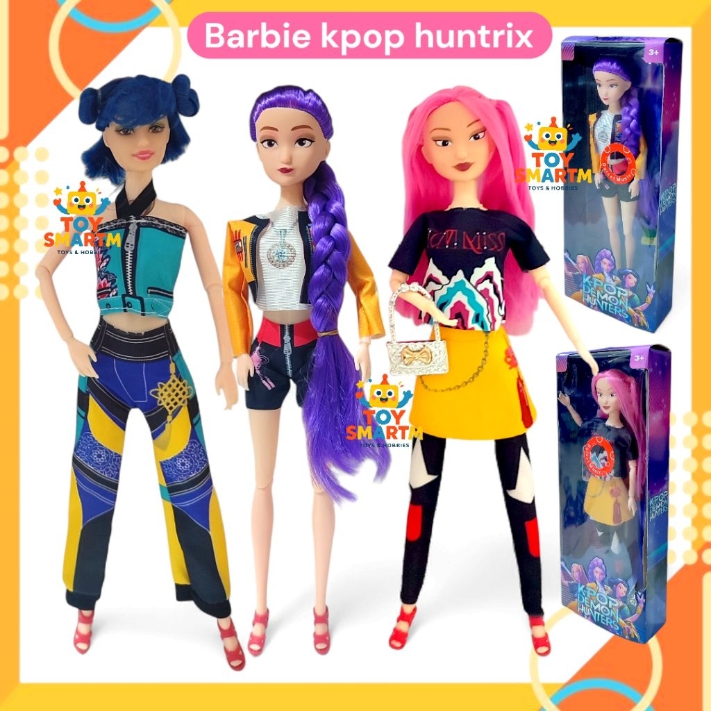 Boneka Kpop Demon Huntrix Mainan Barbie Kpop Demon Hunters Rumi Mira Zoey