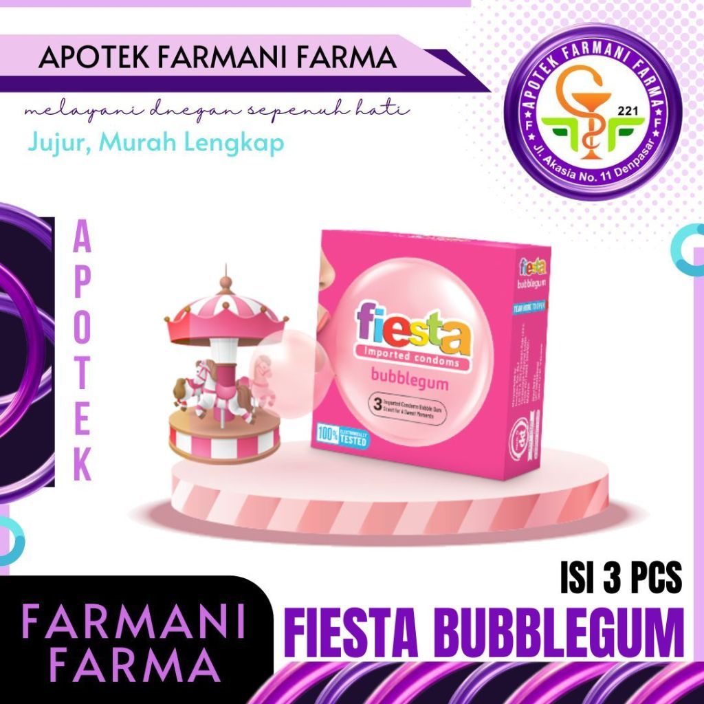 Fiesta Bubble Gum Kondom / Kondom Fiesta Rasa Permen Karet
