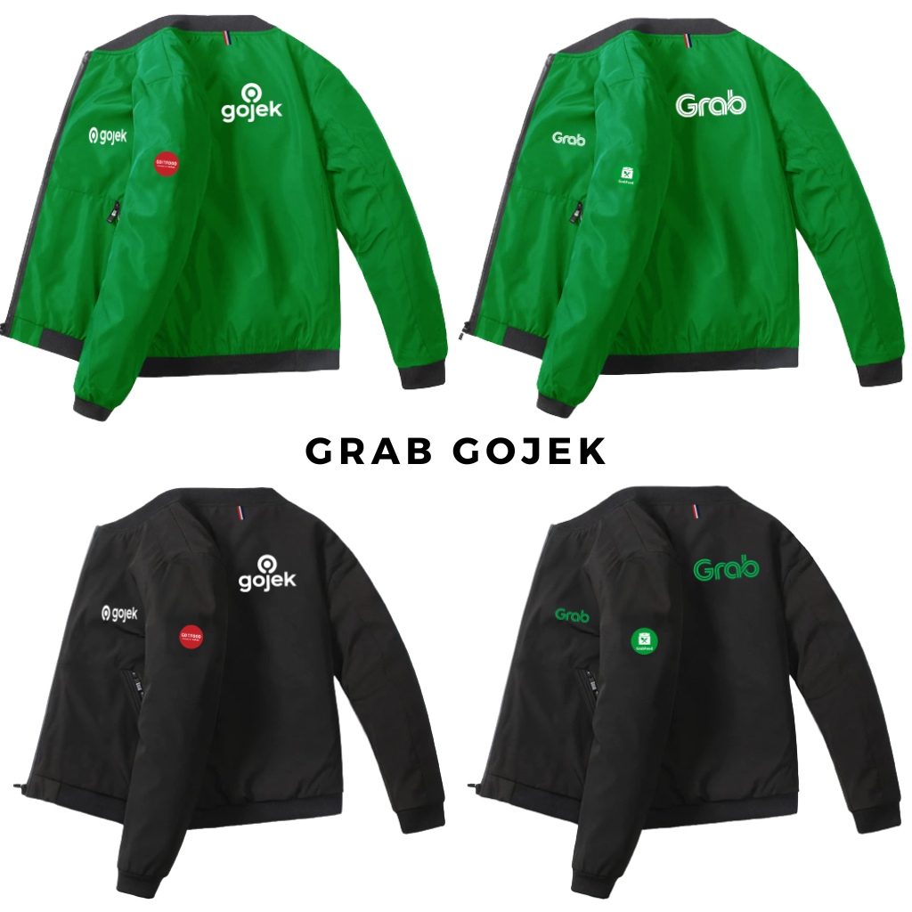 BEST SELLER - Jaket Bisbol Grab Pria / Jakey Ojol Grab Premium 100% / Jakey Grab Terbaru / Grab Jake
