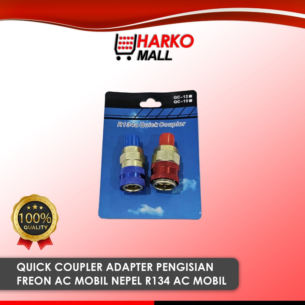 Quick Coupler Adapter Pengisian Freon AC Mobil Nepel R134 AC Mobil