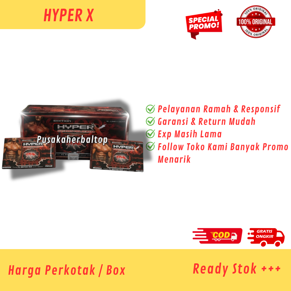Madu Hyperx Semut Merah Kapsul Obat Kuat Tahan Lama Pria Suplemen Penambah Stamina dan Durasi