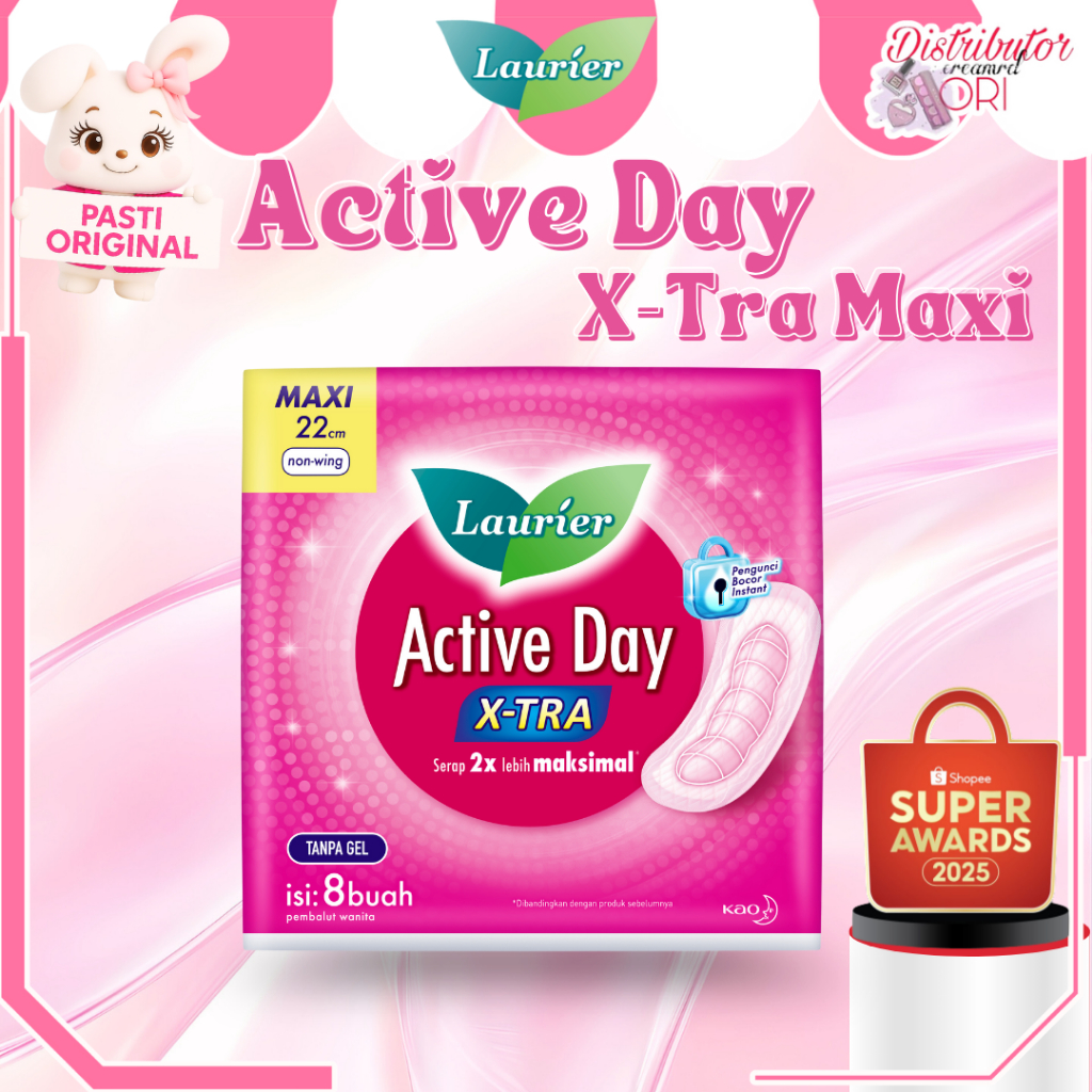 Laurier Active Day X-Tra Maxi 22Cm NON WING isi 8 Pcs