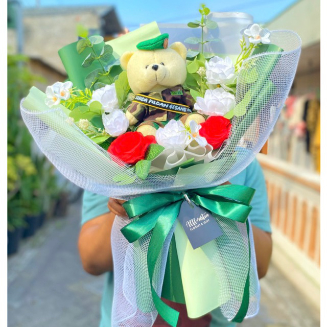 BUKET BONEKA PROFESI / BUCKET PELANTIKAN POLISI TENTARA TNI AD AL AU DOKTER PELAUT ALFLORISTIN