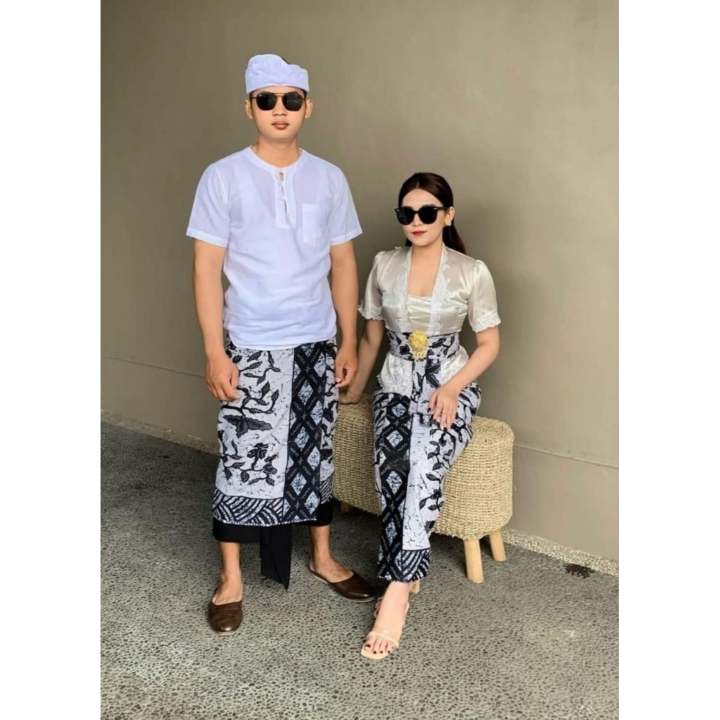 Set couple batik indigo (Kamen +slendang+saput)