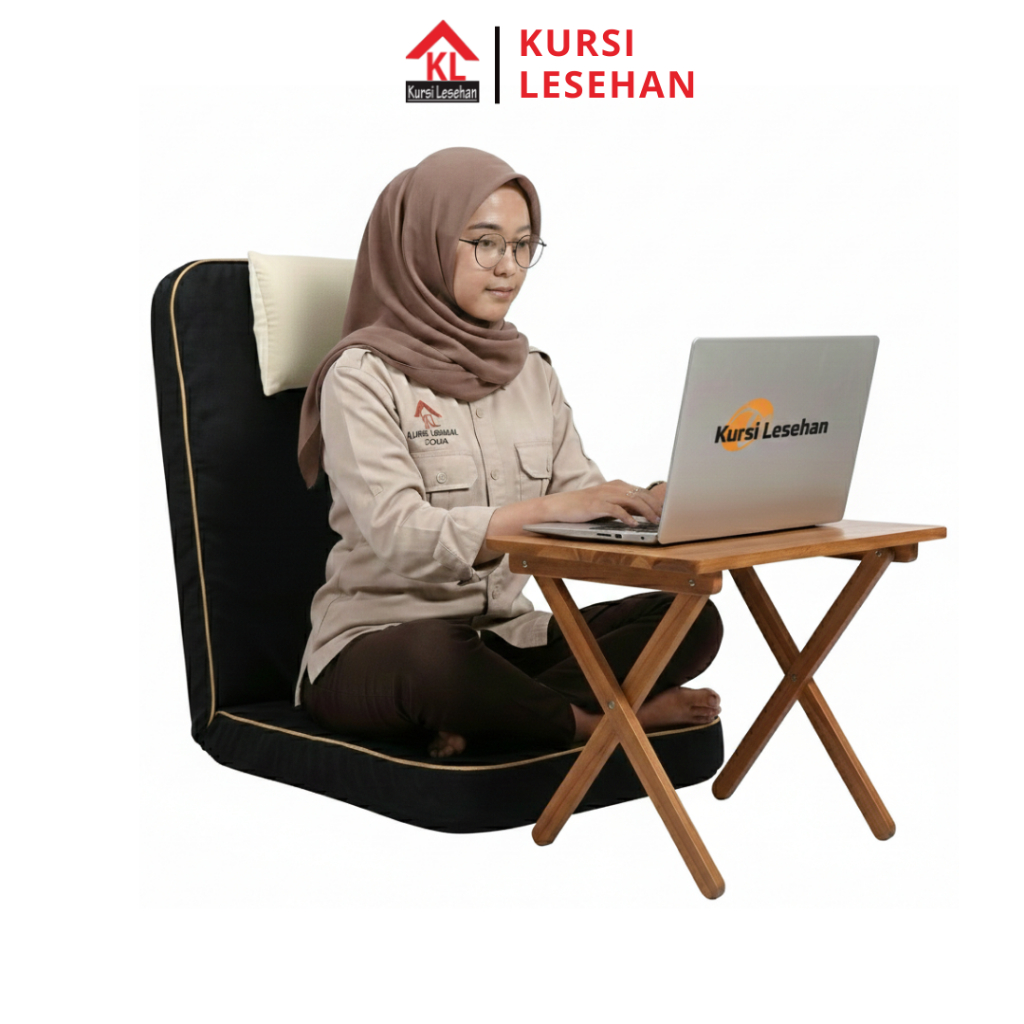 Kursi Lantai Lesehan Sandaran Lipat Portable Sahlan Bangkeles Bangku Tempat Duduk Lesean