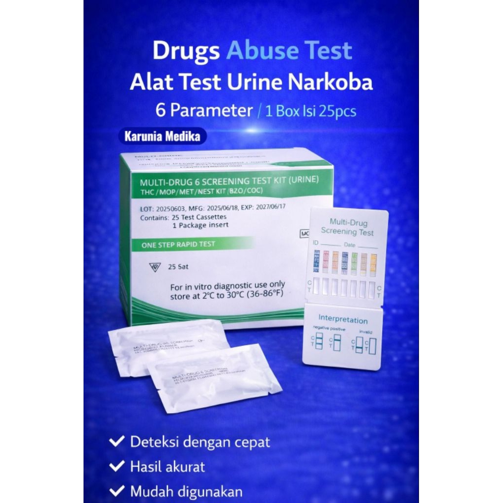 Drugs Abuse Test Alat Test Urine Narkoba 1- 6 Parameter