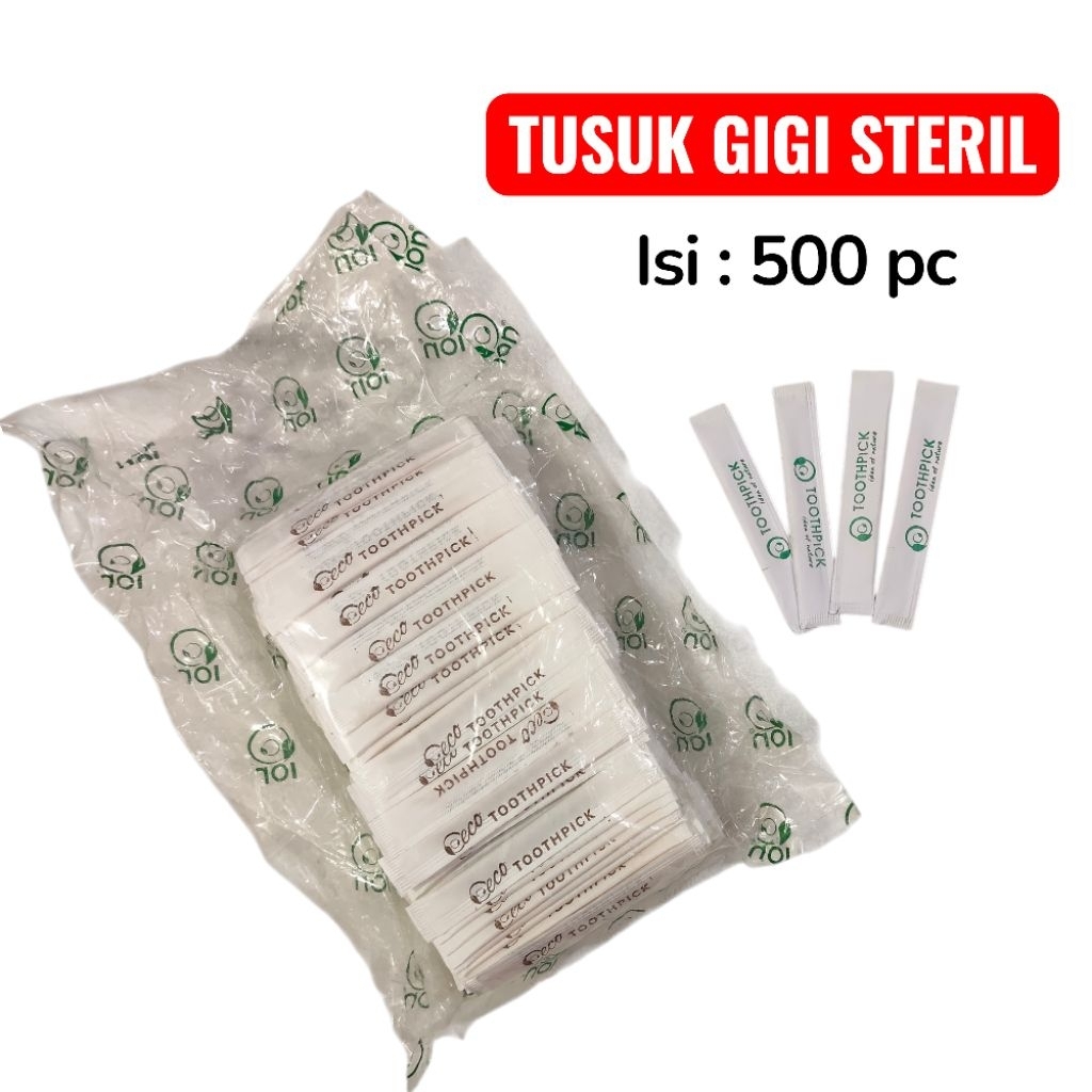 [isi 500 pc] TUSUK GIGI BUNGKUS KERTAS STERIL | Tusuk Gigi Bambu Bungkus Kertas | Tusuk Gigi Berbung