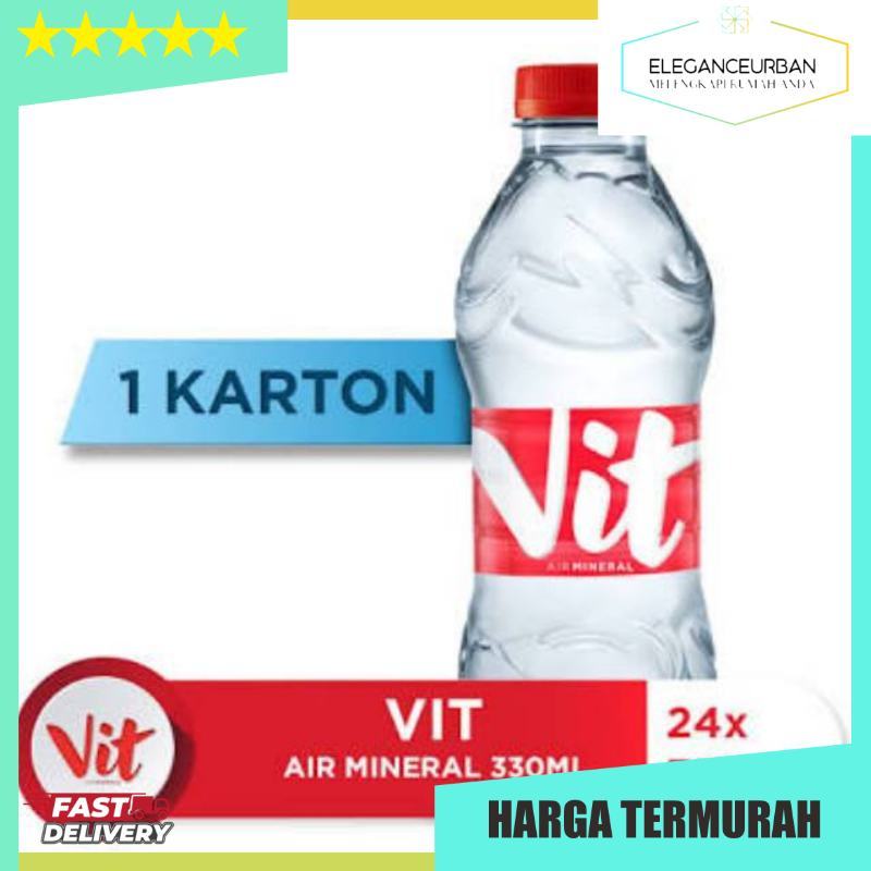 KHUSUS INSTAN Vit Botol Mini Kecil 330ml 24pcs Air Mineral 1 dus kardus box