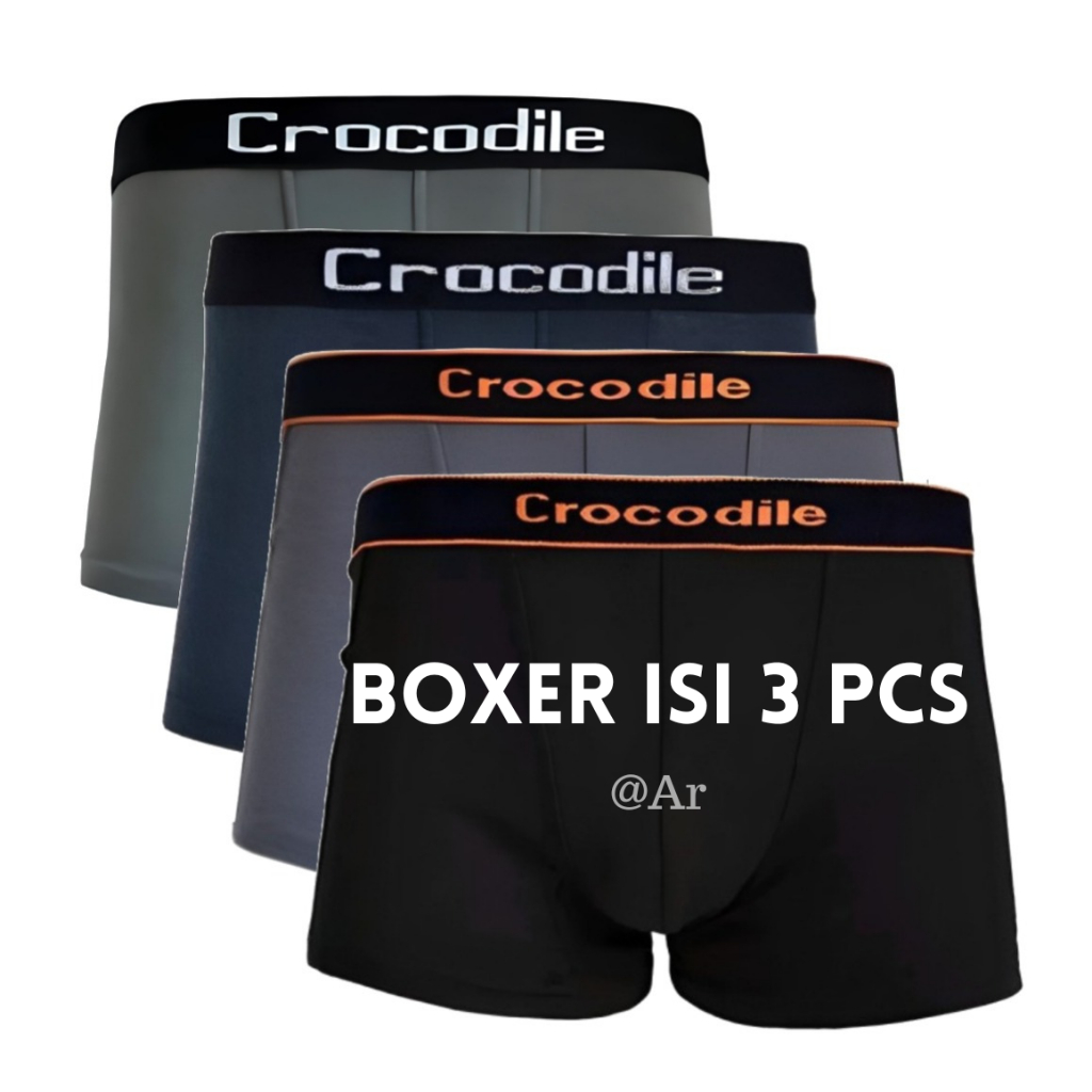 3 Pcs Celana Dalam Pria Dewasa Boxer Motif