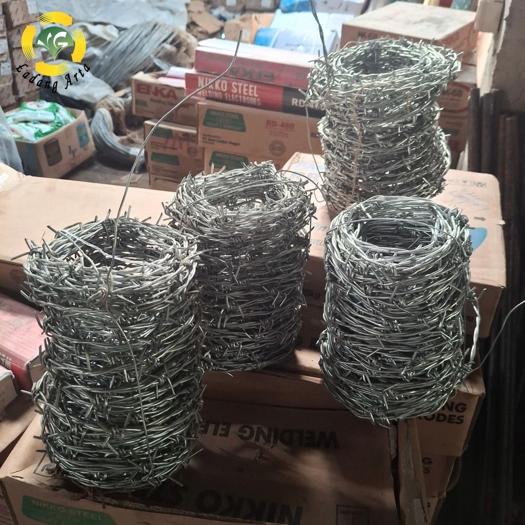 Kawat Duri Galvanis BWG 14" panjang -+ 25 meter/ kawat duri pagar/ kawat duri tembok