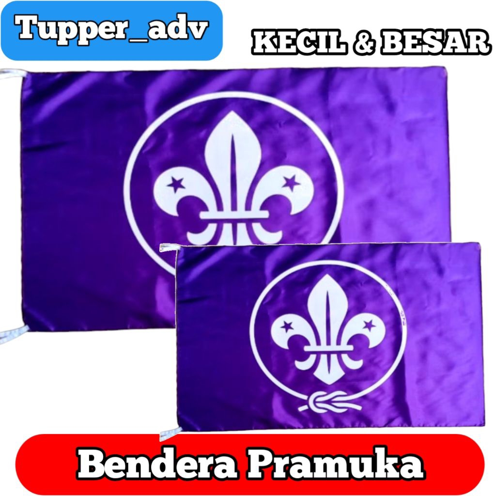Bendera Pramuka Pandu Wosm Kecil & Besar  / Bendera Pandu Dunia Pramuka / Bendera Wosm Baru Pramuka