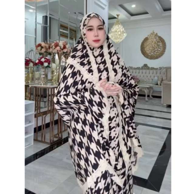 Mukena Katun Houndstooth by Zayana