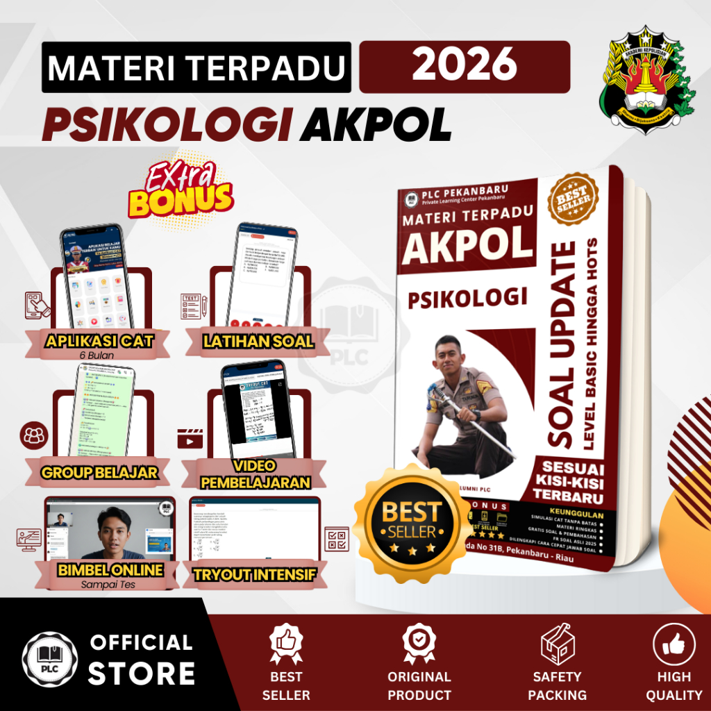 PLC - Buku Materi & Bank Soal Psikotes Persiapan Tes Masuk AKPOL 2026