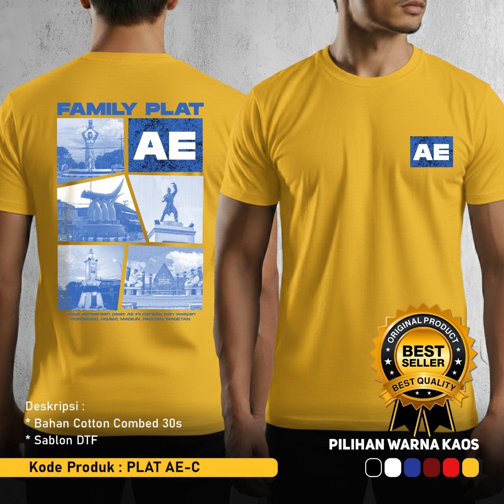 Kedbel Kaos Plat AE Kode C Kaos Daerah Terbaru Daerah Ngawi Madiun Pacitan Ponorogo Magetan Kaos Sab