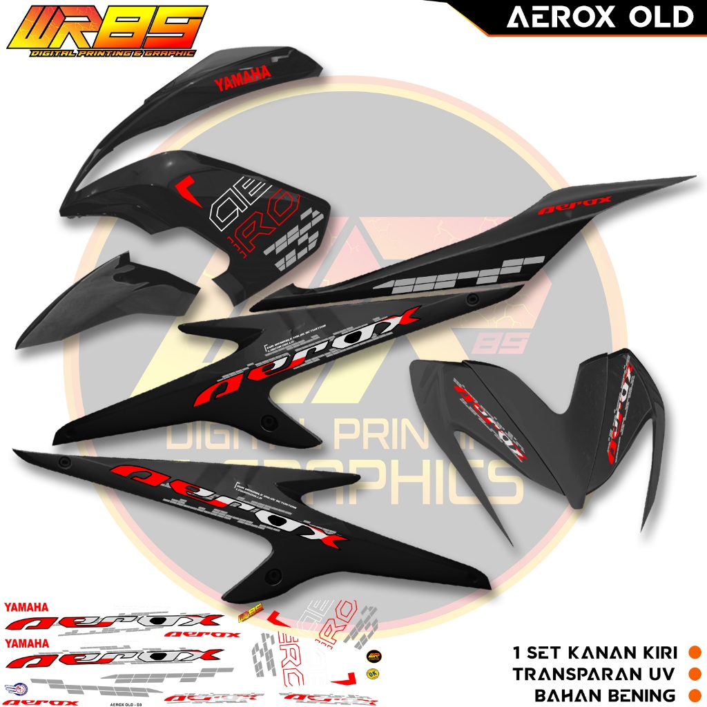 Striping Transparan Aerox Old 2016-2020 | Nvx Bahan  Bening Polet Simpel Original Yamaha Aerox Code 