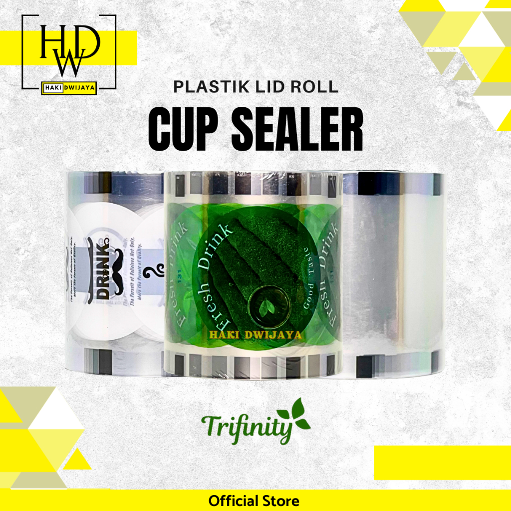 Trifinity Lid Plastik Sealer Cup Penutup Gelas Minuman Kuat dan Rapi Anti Bocor