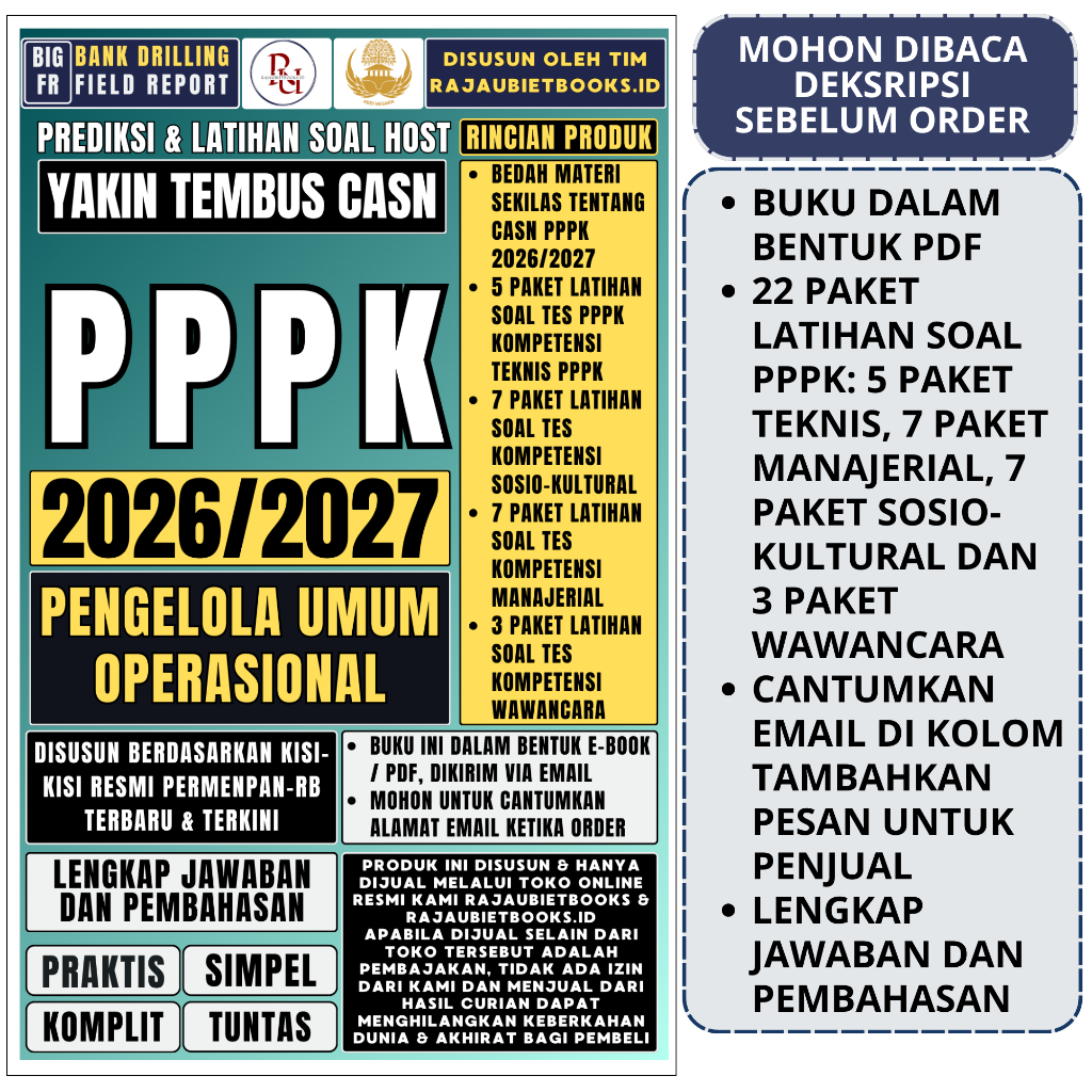 LATIHAN SOAL TES PPPK PENGELOLA UMUM OPERASIONAL TENAGA TEKNIS TERBARU DAN TERLENGKAP
