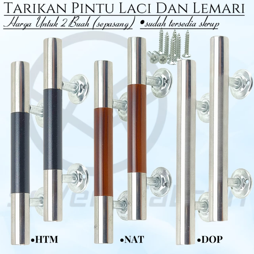 Tarikan laci/lemari Minimalis 12 Cm Stainless (perpasang)