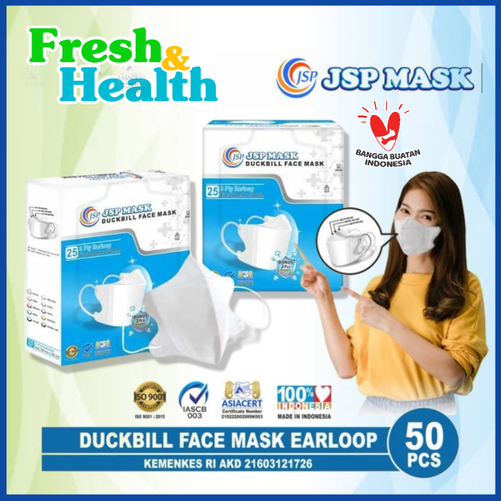 JSP MASK Duckbill Face Mask Masker Medis isi 50 pcs