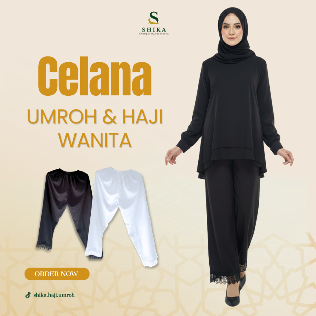 Celana Umroh Haji Wanita Celana Ihrom Wanita Bahan Katun Premium - Renda