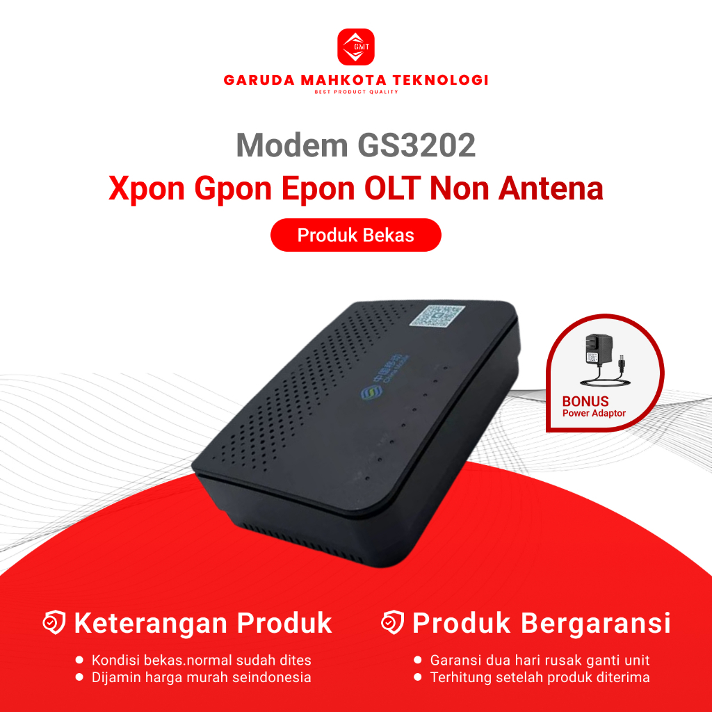 MODEM XPON GS3202 SUPPORT OLT GPON DAN EPON BEKAS ORIGINAL