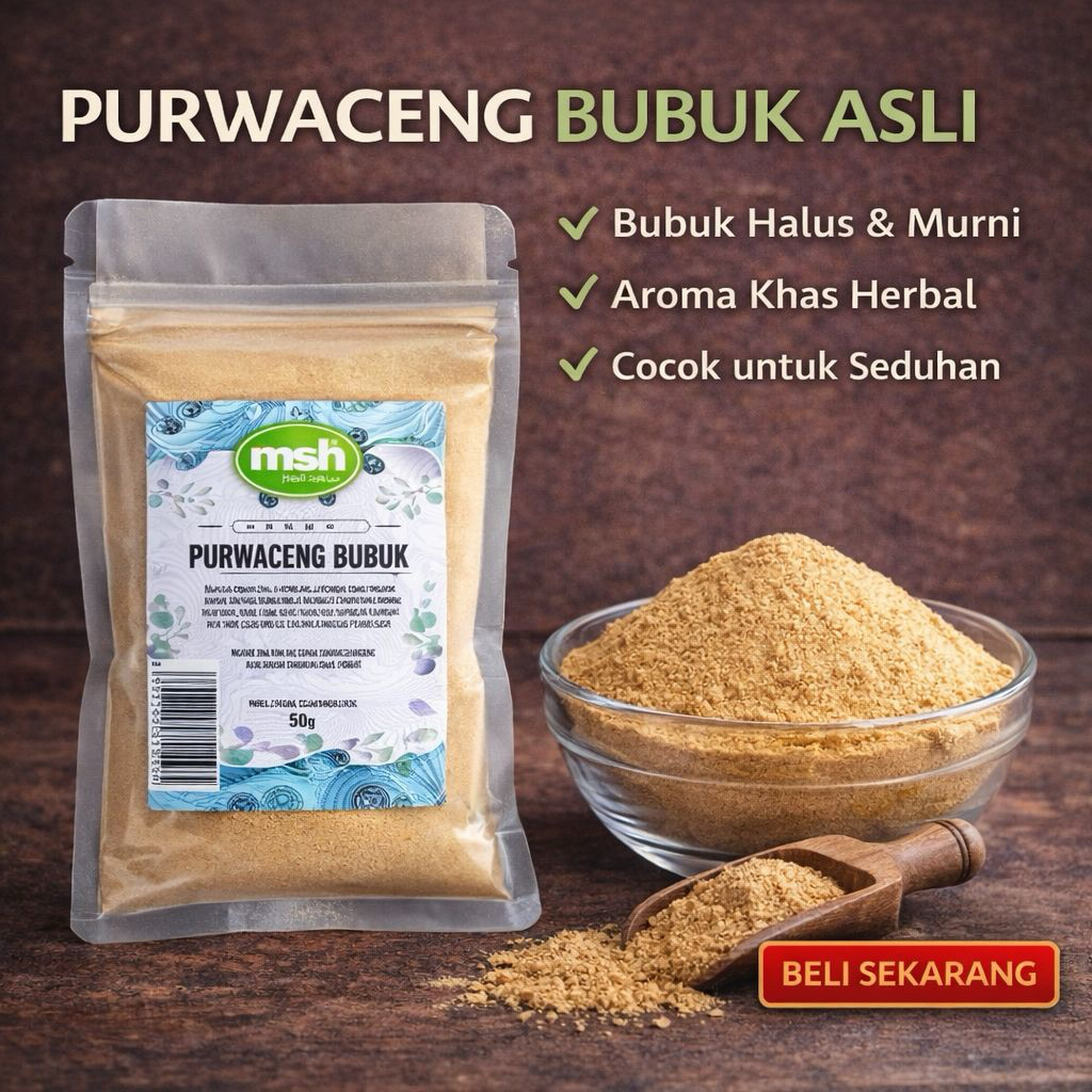 MSH Purwaceng Bubuk 50 g , Purwoceng Bubuk Asli , Purwaceng Bubuk Murni