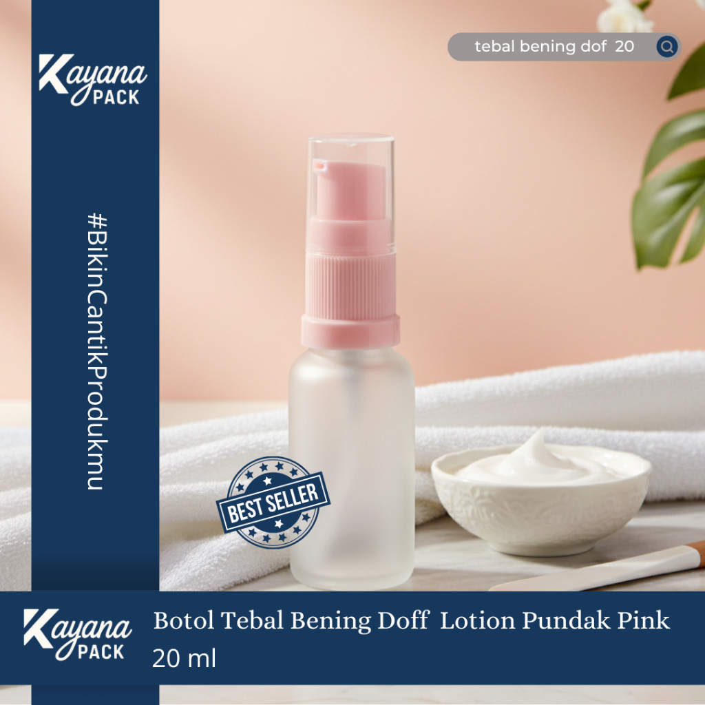 BOTOL SERUM TEBAL BENING FROSTED (DOFF) 20ML LOTION PINK SET (tebal bening DOFF 20)