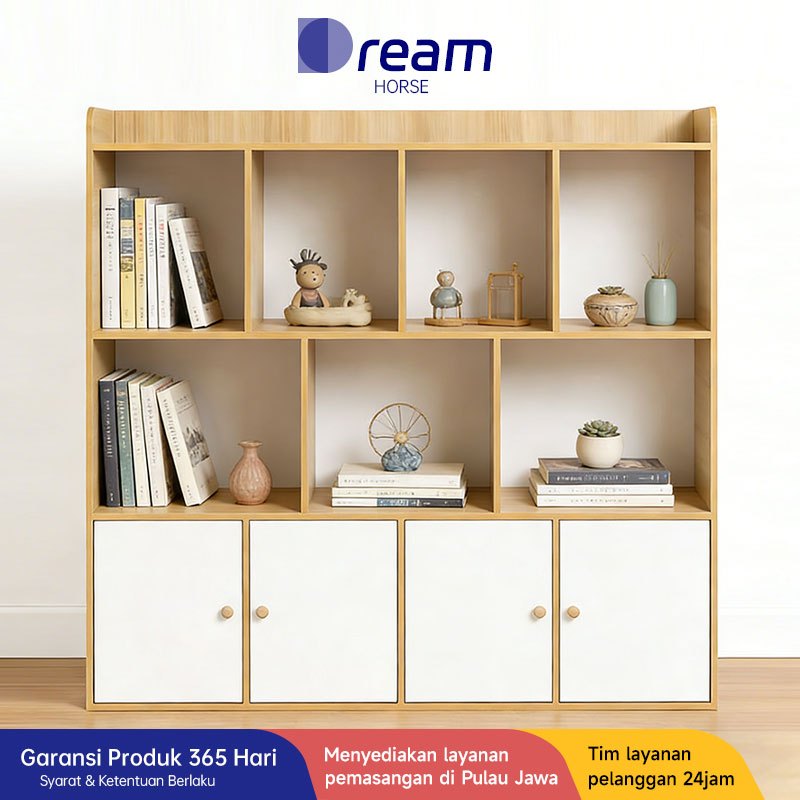 COD Loker 4 Pintu 7 Ruang/Lemari Penyimpanan Multifungsi/Loker Penyimpanan Barang/Buku Loker Kayu