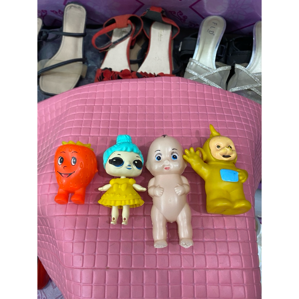 PL mainan anak 06 satu set 4 pcs Lol suprisel,buah stroberi,boneka kewpie,dan lala teletubbies 11 cm