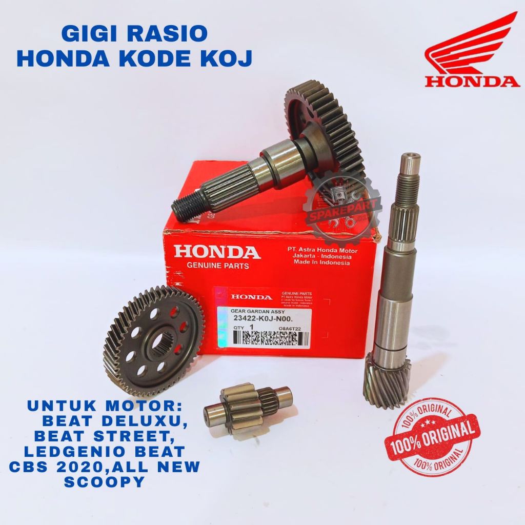 GIGI RASIO SET  ORIGINAL HONDA KODE KOJ, GIGI RASIO BEAT DELUXU, GIGI RASIO BEAT STREET, GIGI RASIO 