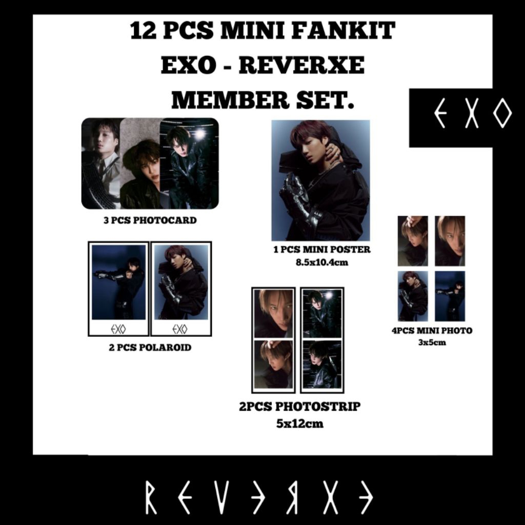 12PCS MINI FANKIT EXO - REVERXE