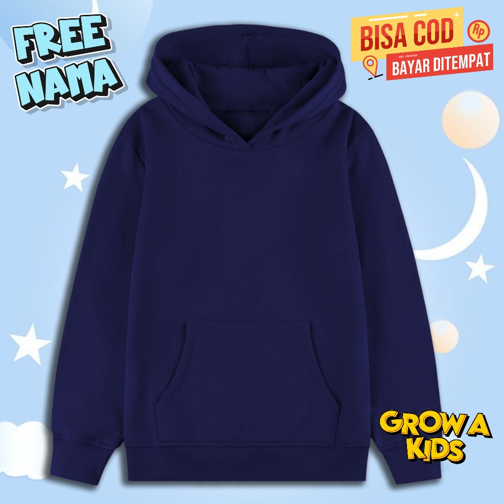 Promo Jaket Anak Hoodie Anak Polos Hitam Sweater Anak (ANAK) 4-12 Tahun