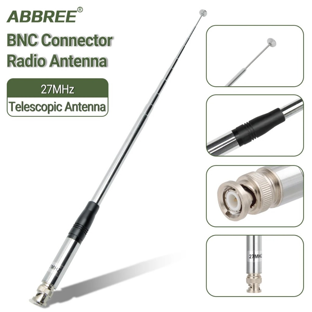 ABBREE Antena Walkie Talkie Telescopic 50 Ohm 27MHz 20W