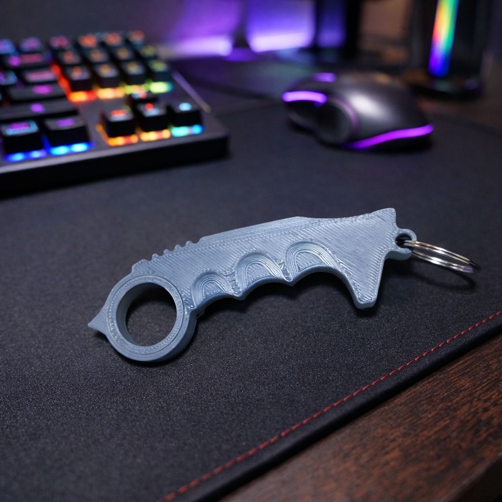Keychain Karambit Putar Gantungan Kunci Karambit Bahan Kokoh