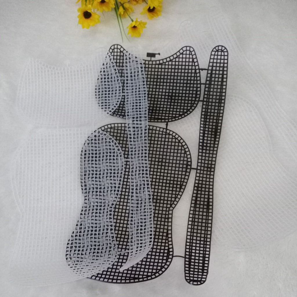 Canvas plastik DIY tas rajut motif kitty