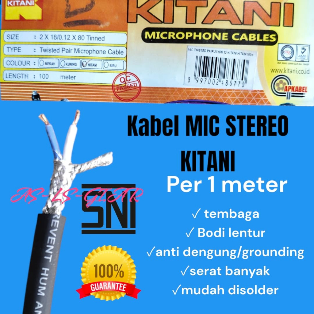 KABEL MIC STEREO KITANI KABEL AUDIO STEREO MICROPHONE KITANI