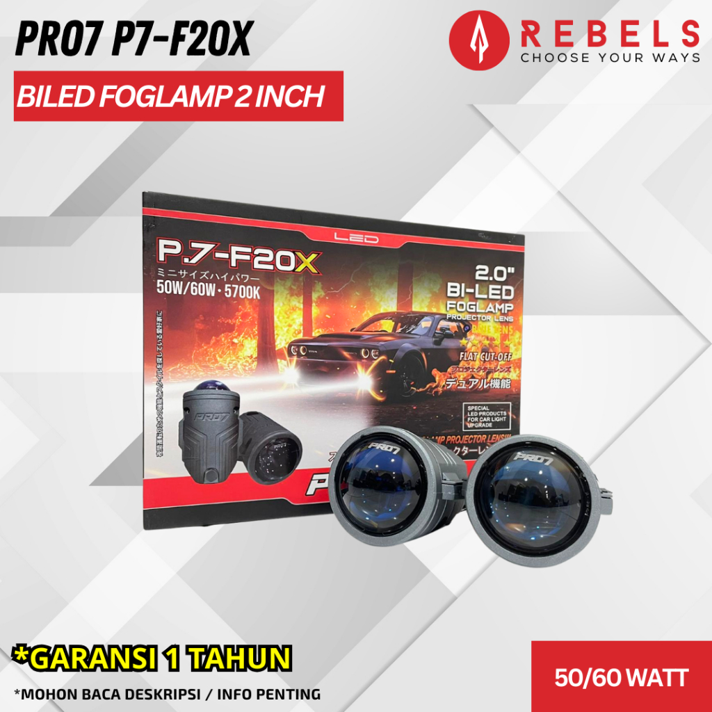 LAMPU FOGLAMP LAMPU KABUT PRO7 2 INCH 1 WARNA UNTUK MOBIL