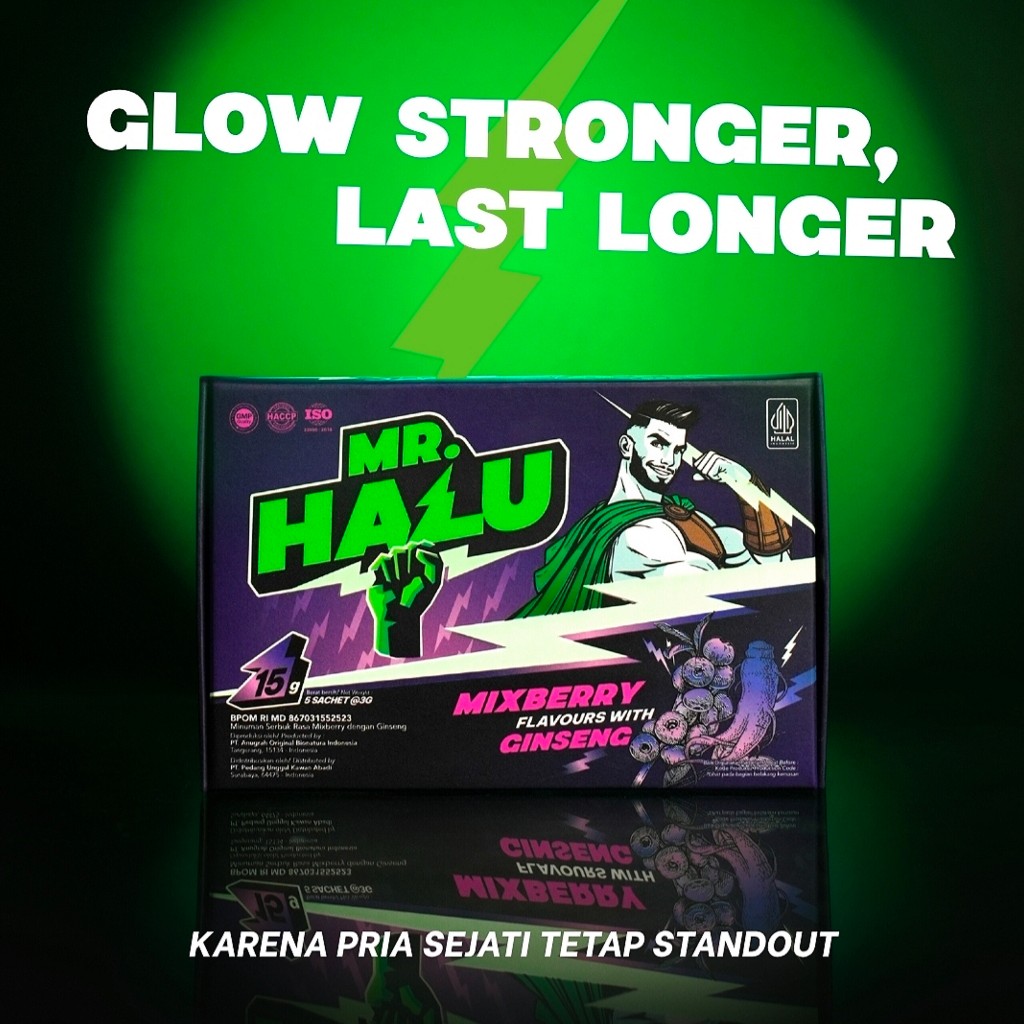 MR HALU 1 Box isi 5 Sachet Mr.Halu Suplemen Kesehatan Herbal Ginseng Guarana HALAL BPOM PBIG GOLO SL
