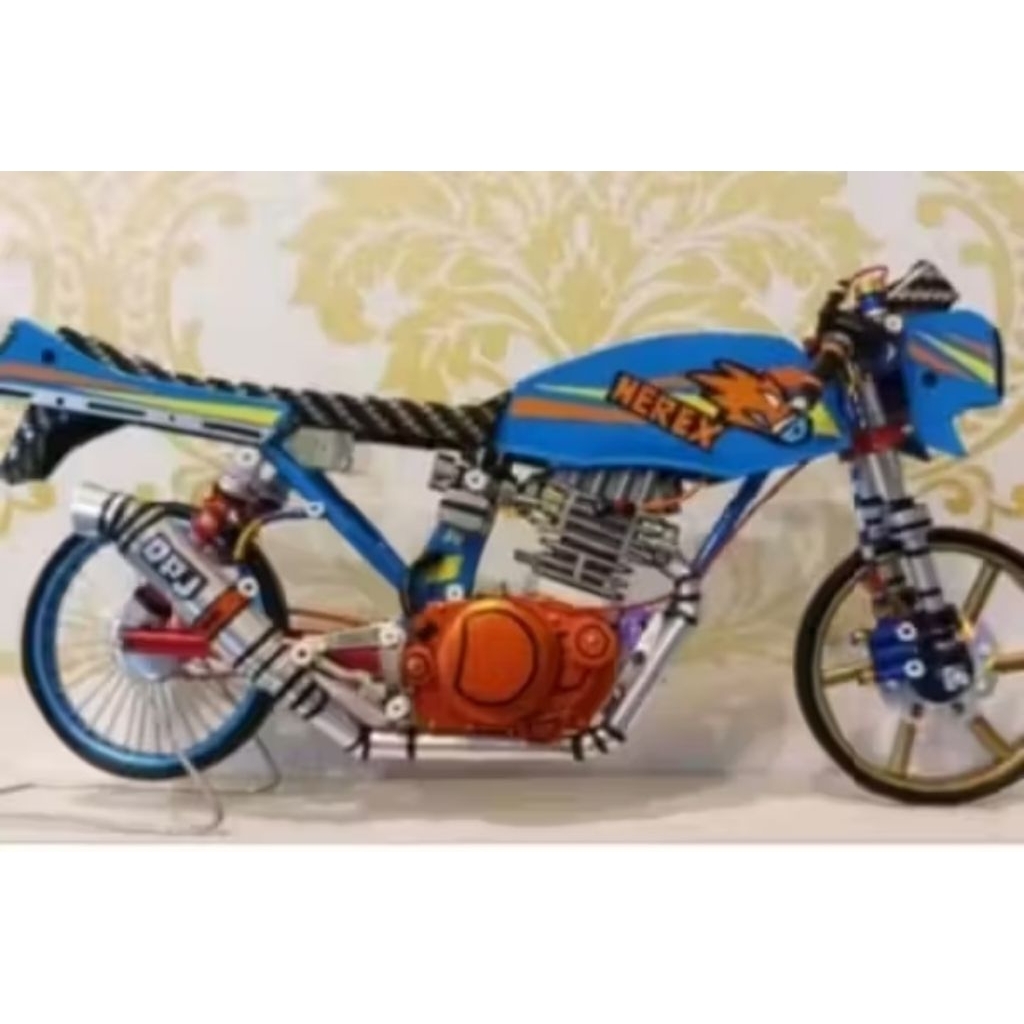 diecast miniatur motor herex honda gl pro bisa di bongkar pasang