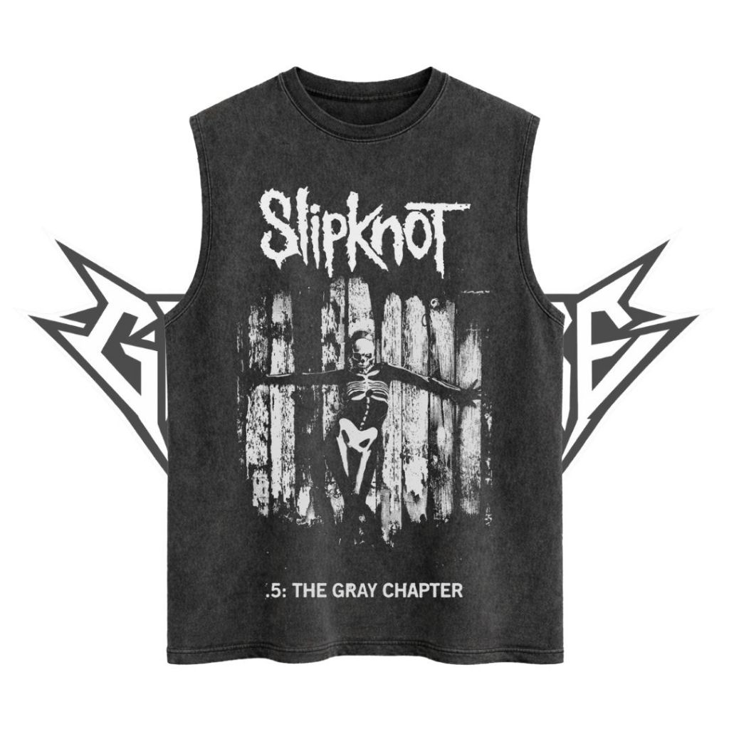 Glatosphere "Slipknot" Sleeveless Oversized T-Shirt | Stone Wash | Kaos Oversize | Vintage | Atasan