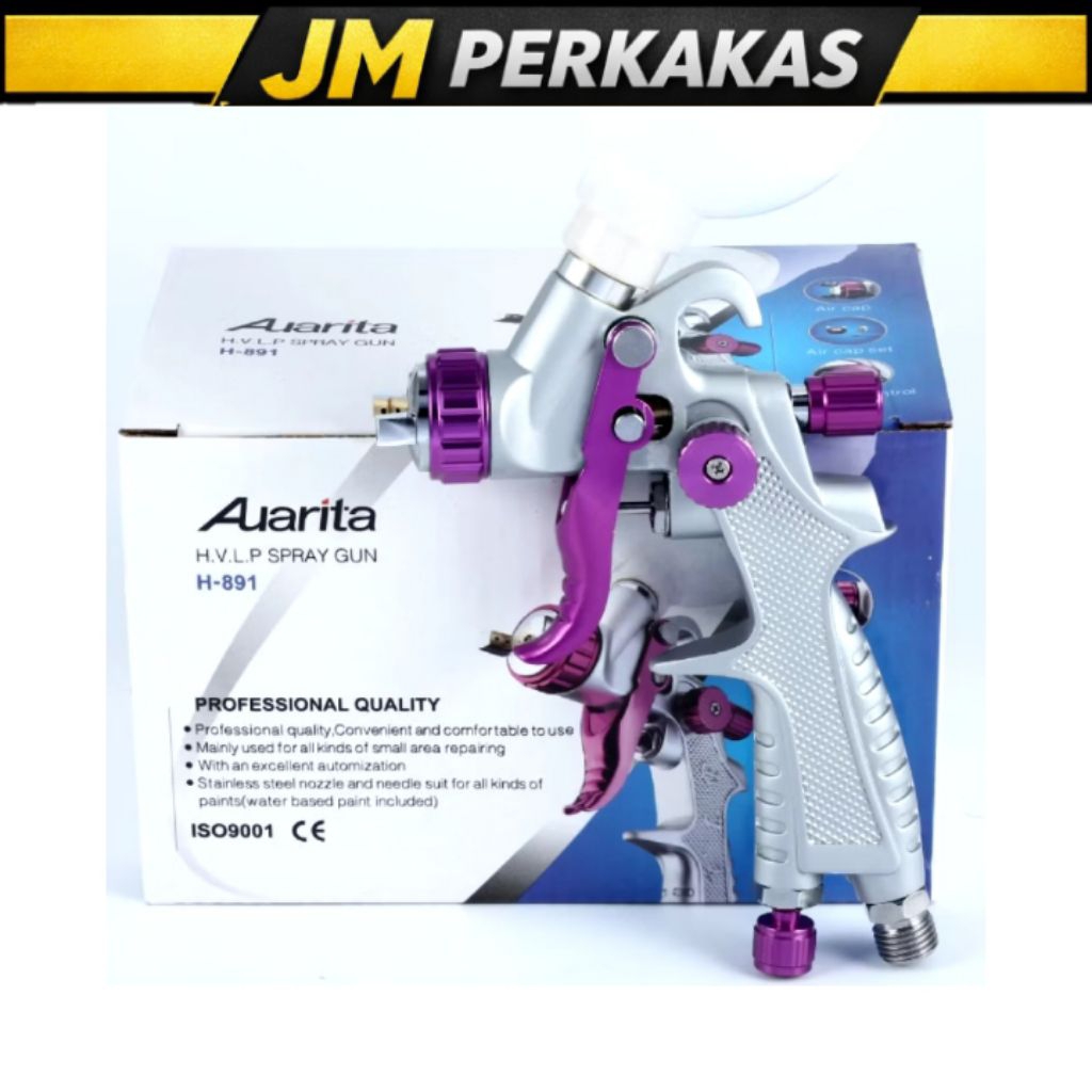 Spray Gun Auarita H891 HVLP 0.8/1.0/1.2mm Cup 250ml Automotive Painting