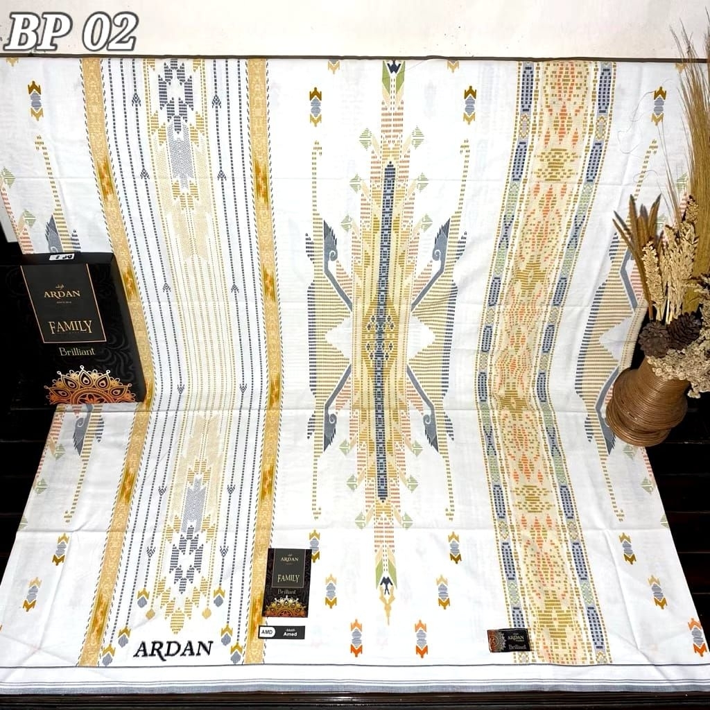 SARUNG ARDAN FAMILY BRILLIANT PUTIH GOLD LEBARAN 2026