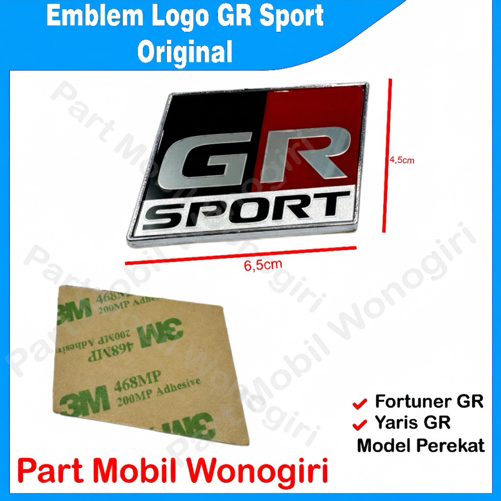 Logo GR Sport Original Emblem Bagasi/Body Fortuner GR Yaris GR Original